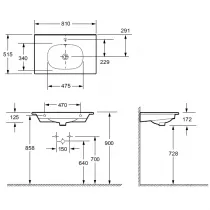 Plan-vasque 80 cm Blanc brillant- JACOB DELAFON R&eacute;f. EXCB112-Z-00