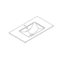 Plan vasque ASTRAL Solid Surface  L80 1 trou de robinet - DECOTE R&eacute;f. 1799061