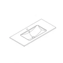 Plan vasque ASTRAL Solid Surface L100 1 trou de robinet - DECOTE R&eacute;f. 1799071