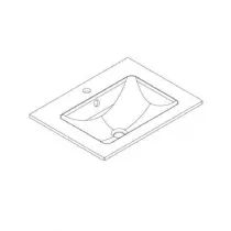 Plan vasque ASTRAL Solid Surface L60 1 trou de robinet - DECOTE R&eacute;f. 1799051