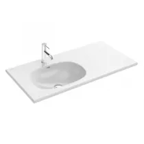 Plan-vasque c&eacute;ramique 101cm perc&eacute; 1 trou de robinet Blanc brillant - JACOB DELAFON R&eacute;f. EXCA112-Z-00