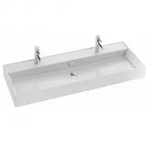 Plan vasque c&eacute;ramique 121cm perc&eacute; 2 trous de robinet Blanc brillant - JACOB DELAFON R&eacute;f. EXBK112-00