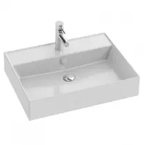 Plan vasque c&eacute;ramique 61cm perc&eacute; 1 trou de robinet Blanc brillant - JACOB DELAFON R&eacute;f. EXBH112-00