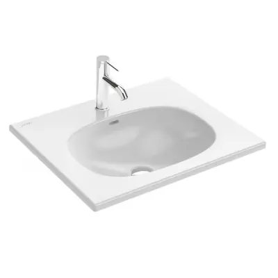 Plan-vasque c�ramique 61cm perc� 1 trou de robinet Blanc brillant - JACOB DELAFON R�f. EXCC112-Z-00