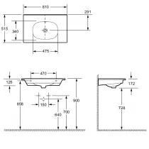  Plan-vasque c&eacute;ramique 81cm sans trou de robinet Blanc brillant - JACOB DELAFON R&eacute;f. EXCB102-Z-00