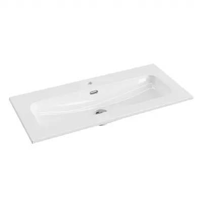 Plan vasque C�ramique Equinoxe L101 Blanc brillant - DECOTEC R�f.1798221