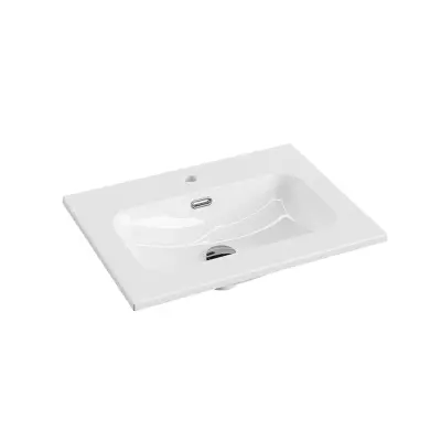 Plan vasque C�ramique Equinoxe L61 Blanc brillant - DECOTEC R�f.1798201