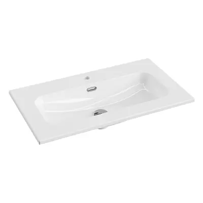 Plan vasque C�ramique Equinoxe L81 Blanc brillant - DECOTEC R�f.1798211