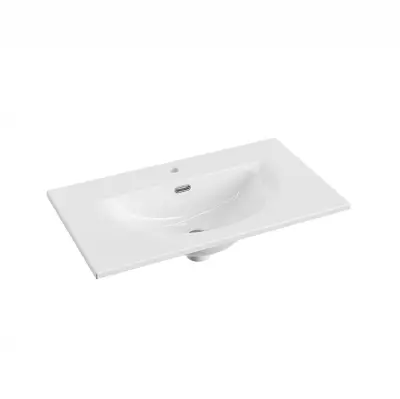 Plan vasque C�ramique STELLARIS L81 Blanc brillant - DECOTEC R�f.1798111