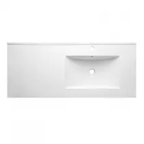 Plan vasque Cérès 121x46.5cm vasque à droite Blanc - OZE Réf. VAS-1200CER-CD
