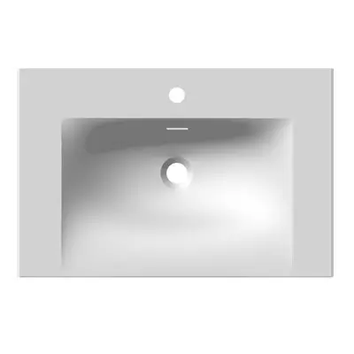 Plan vasque Cinea 70.5x46cm MineralMarmo Blanc brillant  - O\'DESIGN R�f. VAS-CINEA700B