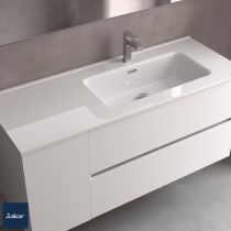 Plan vasque CONSTANZA céramique 100cm coquette à gauche / vasque à droite  - SALGAR 97062