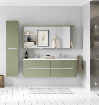 Plan vasque double 151cm Céramyl® Blanc - DECOTEC Réf. 1790451