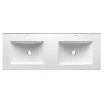 Plan vasque double Cérès 141x46cm Blanc - OZE Réf. VAS-1400CER