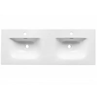 Plan vasque double Garance 121x46cm c�ramique Blanc - O\'DESIGN R�f. VAS-GAR1200