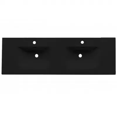 Plan vasque double Garance 141x46cm c�ramique Noir mat - O\'DESIGN R�f. VAS-GAR1400-NM