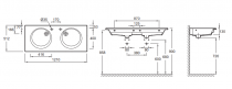 Plan-vasque double Odéon Rive gauche 120cm Blanc - JACOB DELAFON Réf. EXAT112-00