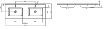 Plan vasque double Ola 121cm Blanc - JACOB DELAFON Réf. EXVA112-00