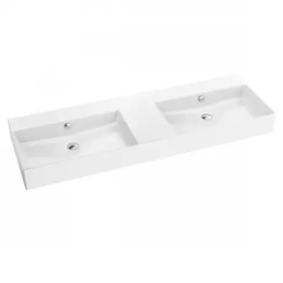 Plan-vasque double Vivienne 141cm non perc� Blanc brillant - JACOB DELAFON R�f. EXX102-00