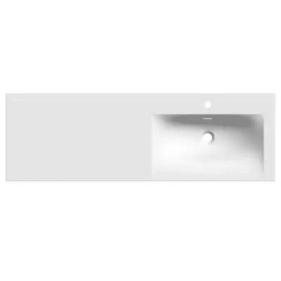 Plan vasque droite Cinea 120x46cm MineralMarmo Blanc mat - O\'DESIGN R�f. VASCINEA1200BCD
