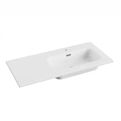 Plan vasque droite Galaxy L101 - C�ramique Blanc brillant - DECOTEC R�f.1798301