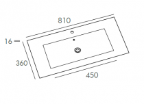 Plan vasque Gao 81x36cm céramique Blanc - OZE Réf. VAS-800CER-36
