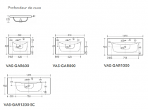 Plan vasque Garance 101x46cm céramique Blanc mat - O\'DESIGN Réf. VAS-GAR1000-BM