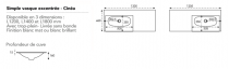 Plan vasque gauche Cinea 120.5x46cm MineralMarmo Blanc brillant Non percé - O\'DESIGN Réf. VAS-CIN1200B-CGNP