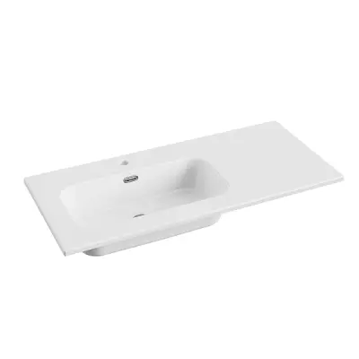 Plan vasque gauche Galaxy L101 - C�ramique Blanc brillant - DECOTEC R�f.1798311