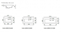 Plan vasque Grego 61x46.5cm céramique Blanc - O\'DESIGN Réf. VAS-GRECO600