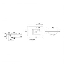 Plan vasque Iberia 51cm Blanc - SALGAR Réf. 21564