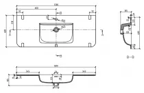 Plan vasque Indiana 120x48cm solid surface Blanc mat - OZE Réf. VAS-IND1200