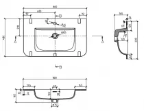 Plan vasque Indiana 80x48cm solid surface Blanc mat - OZE Réf. VAS-IND800