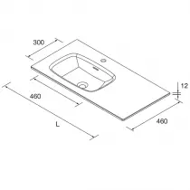 Plan vasque Lago sur mesure 180.1-200cm avec vasque 46cm Solid surface Blanc mat - SALGAR Réf. 97571