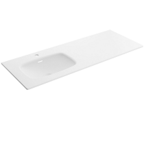 Plan vasque Lago sur mesure 60-90cm avec vasque 46cm Solid surface Blanc mat - SALGAR Réf. 97566