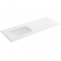 Plan vasque Lago sur mesure 80-120cm avec vasque 56cm Solid surface Blanc mat - SALGAR Réf. 97575
