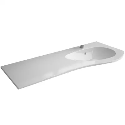 Plan vasque Mam 1200 perc� 1 trou � droite Blanc brillant  - SALGAR R�f. 83879