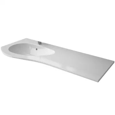 Plan vasque Mam 1200 perc� 1 trou � gauche Blanc brillant - SALGAR R�f. 83878