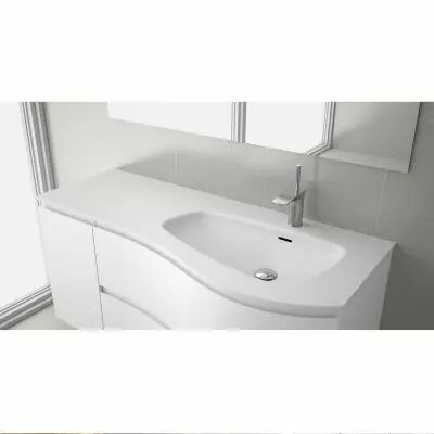 Plan vasque Mam 120cm perc� 1 trou � droite Solid surface - SALGAR R�f. 87595