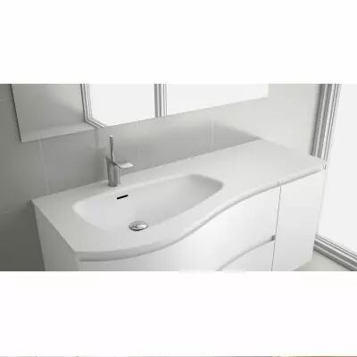 Plan vasque Mam 120cm perc� 1 trou � gauche Solid surface - SALGAR R�f. 87594