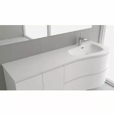 Plan vasque Mam 150cm perc� 1 trou � droite Solid surface - SALGAR R�f. 91123