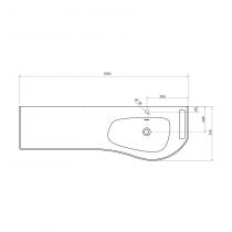 Plan vasque MAM 159cm percé 1 trou à droite + porte serviette Solid surface - SALGAR 97400