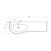 Plan vasque MAM 159cm percé 1 trou à gauche + porte serviette Solid surface - SALGAR 97397