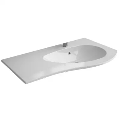Plan vasque Mam 900 perc� 1 trou � droite Blanc brillant - SALGAR R�f. 83877