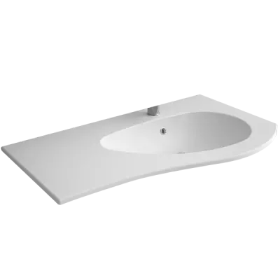 Plan vasque Mam 900 perc� 1 trou � droite Blanc mat - SALGAR R�f. 83946
