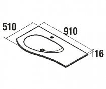 Plan vasque Mam 900 percé 1 trou à gauche Blanc mat - SALGAR Réf. 83945