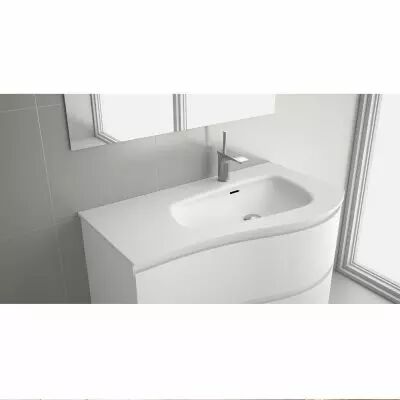 Plan vasque Mam 90cm perc� 1 trou � gauche Solid surface - SALGAR R�f. 87592
