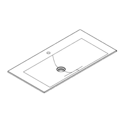 Plan vasque Signature 101cm Solidsurface - 1 trou de robinet - DECOTEC R�f. 1823261