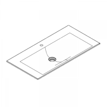 Plan vasque Signature 101cm Solidsurface - 1 trou de robinet - DECOTEC Réf. 1823261