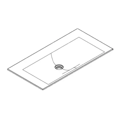 Plan vasque Signature 101cm Solidsurface - Sans trou de robinet - DECOTEC R�f. 1823271